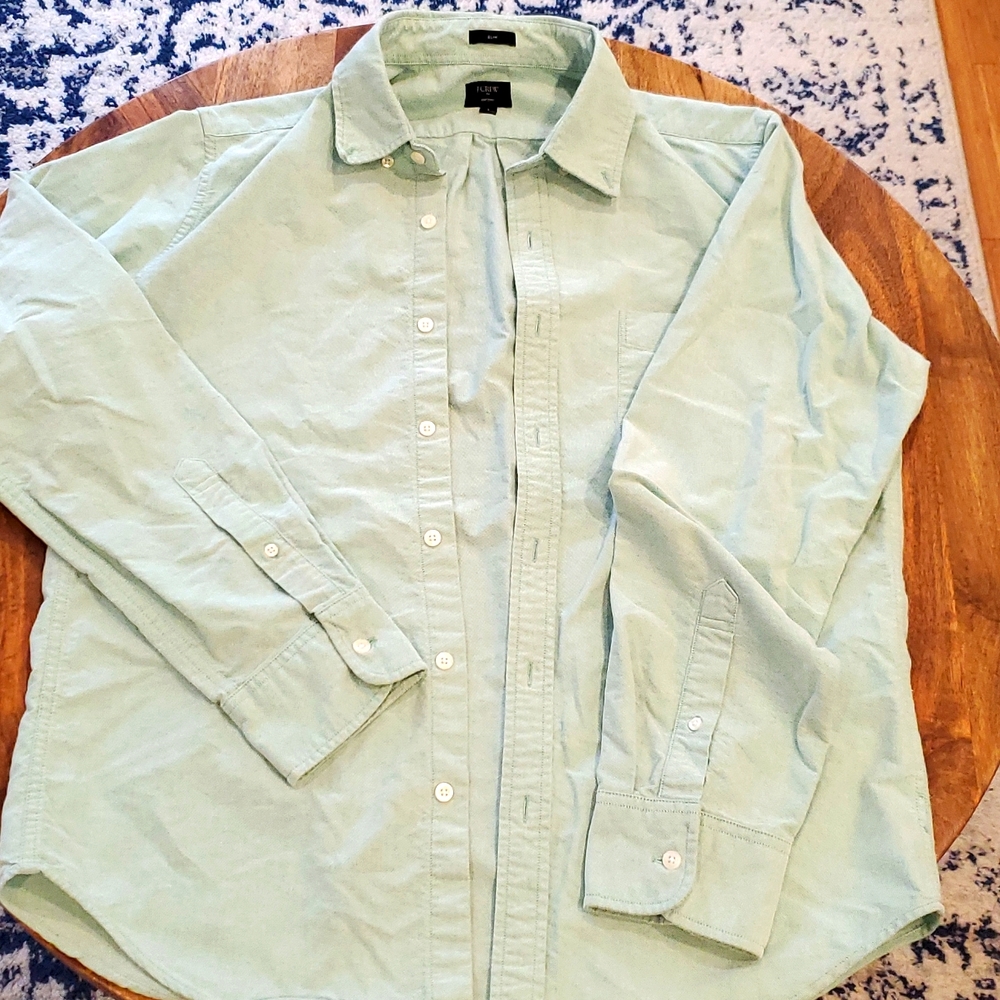 J. Crew Mint Green Casual Button-Down Shirt